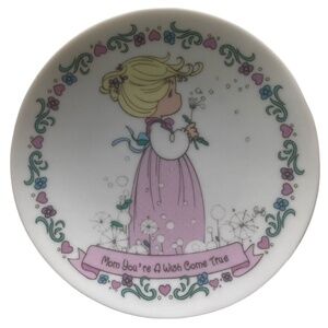 VTG 1994 Precious Moments Mini Plate Mom You're A Wish Come True 4"